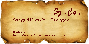 Szigyártó Csongor névjegykártya